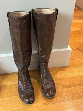 Vintage 1970s Larry Mahan Women's Cowboy Boots Brown Size 6 Narrow
